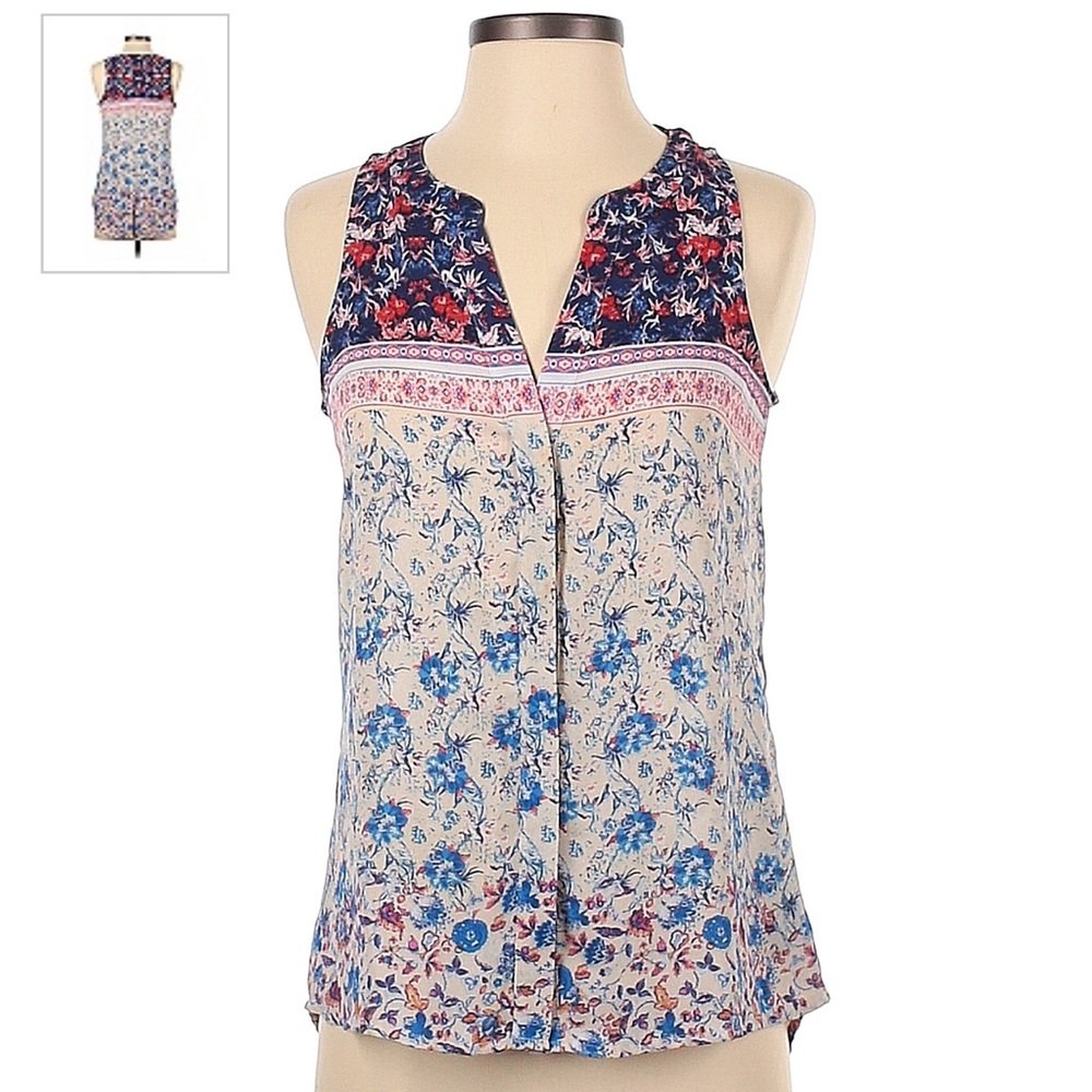 Sanctuary sleeveless button up top with split hem